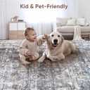 Runner Rug Hallway Runner Rug Washable Kitchen Runner Rugs with Rubber Backing 2'6''x8' 100% Polyester Vintage Rug for Entryway Indoor, Kitchen, Laundry, Bedroom (Grey and Brown)