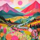 ColourMost`s Original Paint by Numbers Kit –Colorful Mountains #02 - 'Ebullience' (16"x20"/40x50cm) Ideal for Beginners & Advanced, Perfect for Relaxation, Home Décor & Holiday Gifts (Unframed Canvas), 40cm x 50cm