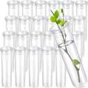 Hushee 25 Pcs 60ml 4.33 Inch Floral Tubes for Milkweed Large Flowers Water Tubes for Milkweed Cuttings Flower Floral Arrangements Butterfly Habitat