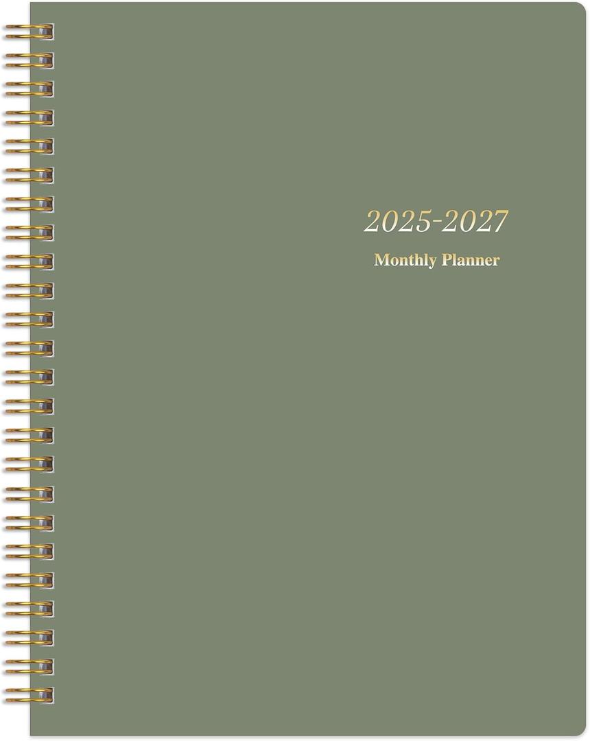 Monthly Planner 2025-2027, July 2025 - June 2027, 2 Year Calendar 2025-2027 Monthly Planner, 7.5" x 10", 24 month Calendar With Goals To Do List, Habit Tracker Suitable for Schools & Offices & Home, Green