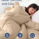 King Size, Cream Alternative Down Comforter - Warm, Lightweight & Breathable Hotel Quality Bedding Set for Men, Women, Kids and Teens - All Season Oversized Cooling Microfiber Duvet Insert Comforter