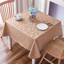Smiry Square Table Cloth, Waterproof Heavy Duty Vinyl Tablecloths, Wipeable Washable Table Cover for Kitchen and Dining Room (Tan, 54" x 54")