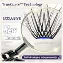 TrueCurve Lash Clusters, Soft Natural Look Eyelash Clusters for All-Day Comfort, 0.03mm Wispy D Curl Lashes, 8-18mm Lightweight Curved Band Lashes, Use-Friendly (Shiney)