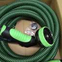 NON-EXPANDABLE Garden Hose 25ft x5/8'', Heavy Duty Flexible Water Hose with 10-Function Sprayer, Lightweight, Leak Proof, Durable Fabric Skin, Pressure Resistant for Yard, Outdoor