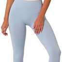 ABOCIW Womens 2 Piece Workout Sets Seamless Color Block Sports Bra Scrunch Butt Lifting High Waist Leggings Gym, Light Blue Set, S