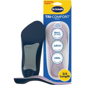Dr. Scholl's Tri-Comfort Insoles, Women (Size 6-11), 1 Pair, 3/4 Length