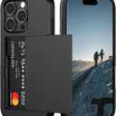 Nvollnoe Compatible with iPhone 16 Pro Case with Card Holder Heavy Duty Protective Dual Layer Shockproof Hidden Slot Slim Wallet Phone Cover for Women&Men 6.1 inch(Black)