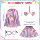 Princess Costumes for Girls Unicorn Costume Kids, Tutu Skirt, Unicorn Headband, Princess Cape, Eyemask - Girls Fancy Dress for Birthday, Halloween, One Size