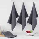 Homaxy 100% Cotton Oversized Waffle Weave Kitchen Dish Towels, Ultra Soft Absorbent Quick Drying Cleaning Towel, 20 x 28 Inches, 6-Pack, Dark Grey