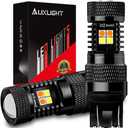 AUXLIGHT 7443 7443LL 7444NA T20 Switchback LED Bulbs 16SMD Chipsets Parking Lights/Daytime Running Lights/DRL and Turn Signal Lights with Projector replacement, White/Amber (Pack of 2)