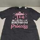 Cousin of The Birthday Princess Birthday Girl Kid Family T-Shirt (Black, S)