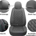 Premium Leather Car Seat Covers Full Set,Universal Fit for Cars,Trucks&SUVs,Waterproof Car Seat Cushion,Full Coverage Car Seat Protector with 5 Seats,Grey