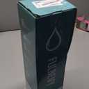 FULBEVY 32 oz Glass Water Bottles - 1 Liter Motivational Tumbler Water Bottle Time Marker - Borosilicate Glass Water Bottle With Silicone Sleeve and 2 Lids, Handle Spout & Bamboo Straw Lid (Blue)