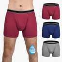 TIICHOO Washable Incontinence Underwear for Men Cotton Boxer Briefs 100ml Absorbency Mens Leakproof Underwear,5XL