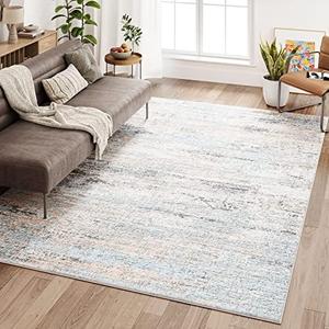 Dripex Modern Abstract Collection Indoor Area Rug, Washable 6.5'x8.2' Rug Soft Fluffy Area Rugs for Living Room Kid Rooms Kitchen, Durable Bedroom Carpet Non-Skid Backing Throw Rugs for Home, Coral Pink