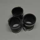 3 Pcs 2" Flexible Pvc Pipe Coupling with Stainless Steel Clamp, Flexible Fitting for Connecting Cast Iron, Plastic and Copper Pipes, for Sewer and Drain Connections(Black)