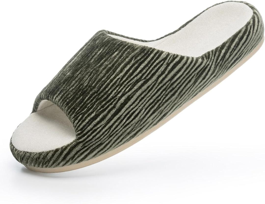 Chantomoo Womens Slippers Comfort Memory Foam House Open Toe Slippers for Indoor Bedroom Outdoor Gift