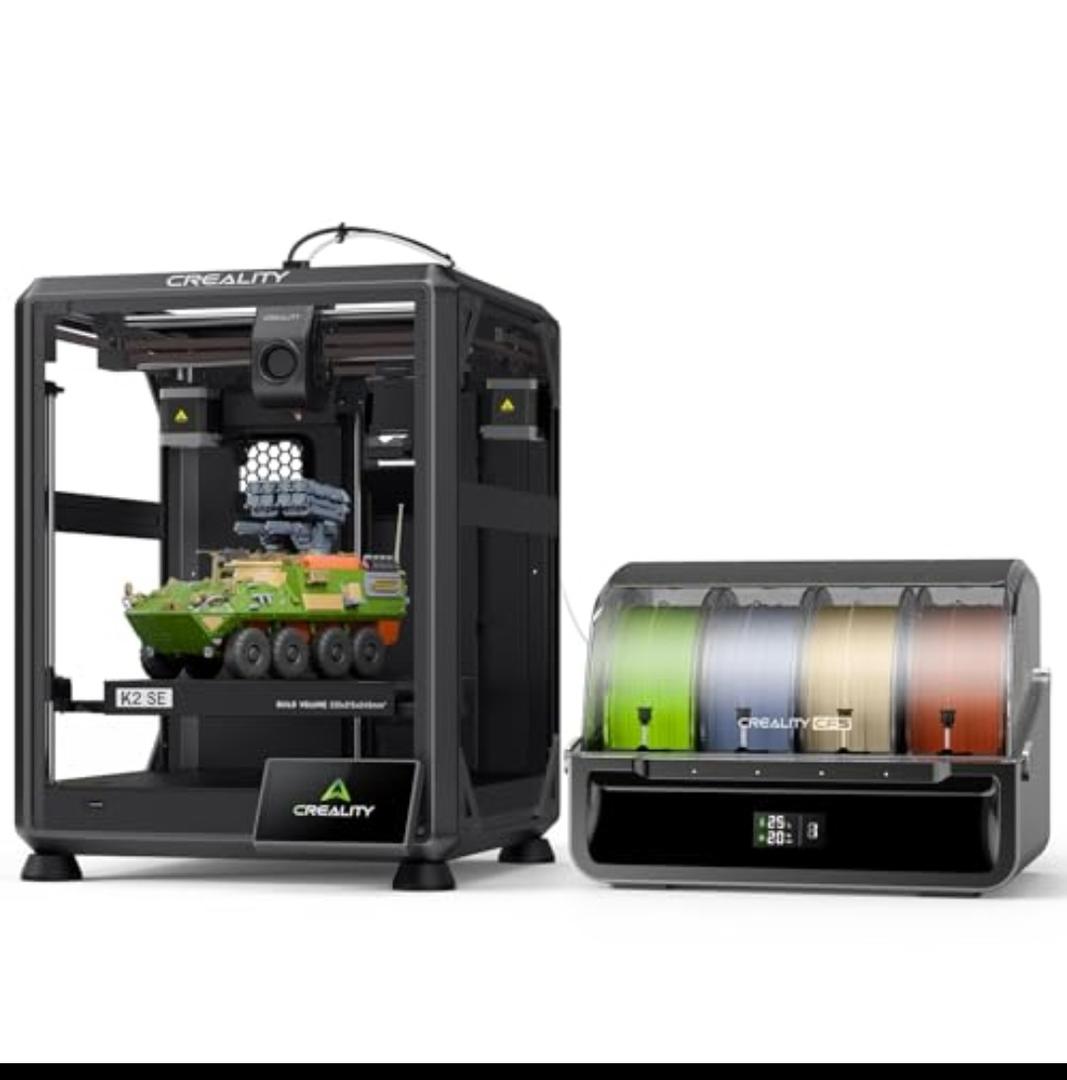 Creality K2 SE Combo 3D Printer, Support Multicolor Printing with CFS, 500mm/s High-Speed, Smart Auto Leveling, Solid Metal Build Frame, Fully Assembled, Next-Gen Extruder, 220×215×245 mm Build Volume