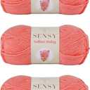 3 Skeins of Sensy Softee Baby Yarn, 3.5 oz, 275 Yards, Gauge 3 Light (Salmon)