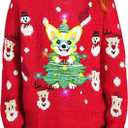 Meland Kids Ugly Christmas Sweater - Light Up Funny Holiday Pullover - Cute Xmas Sweater for Boys & Girls Age 5-16 Year Old (Red, M)