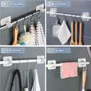 10PCS Curtain Rods No Drilling,Bracket No Drill Curtain Rod Brackets Self Adhesive Curtain Rod Holders Nail Free Adjustable Curtain Rod Hooks Curtain Hangers for Bathroom Kitchen Bathroom Hotel