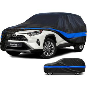 SUV Car Cover Waterproof All Weather for Automobiles, Universal Fit Hyundai Santa Fe/Tucson, Jeep Cherokee, Toyota RAV4, Volkswagen Tiguan, Ford Edge, Nissan Murano, Mazda CX-5 etc.