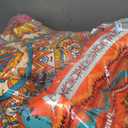 Qucover Cotton Quilted Throw Blanket, Soft Boho Quilt 59"x79", Bright Colorful Red, Orange, Pink and Blue Reversible Paisley Lightweight Quilts for Couch Sofa Beds