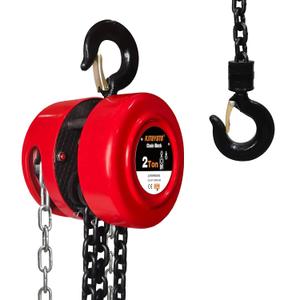 Hand Chain Hoist 2 Ton 4400Lbs,Chain Block with 2 Heavy Duty Hooks,Manual Hoist for Warehouse Building Automotive Machinery