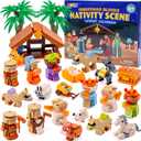 JOYIN 2025 Nativity Advent Calendar Building Blocks, 24 Days Christmas Themed Building Blocks, Xmas Party Favor Supplies for Boys Girls, Kids Xmas Fun Gifts, Countdown Calendar (3+)