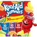 Kool-Aid Jammers Drink, 30 Pouches, for School Lunches and On-the-Go Hydration, Artificially Flavored Tropical Punch, Grape and Cherry Flavors, 6 fl oz