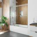 DreamLine Sapphire 56-60 in. W x 60 in. H Semi-Frameless Bypass Tub Door in Brushed Nickel, SHDR-6360602-04