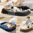 Bedsure Orthopedic Dog Bed Medium Size Dog - 360 Oval Bolster Medium Dogs Beds for Senior Dogs with Waterproof Washable Cover, Comfort Pet Sofa Couch with Ultra-Soft Fleece, Grey, 30"