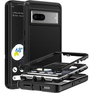 Anloes Case for Google Pixel 8 5G, Pixel 8 Phone Case Heavy Duty Shockproof Dustproof Rugged Defender Protective, 3 in 1 Bumper Cover for Google 8 (Black)