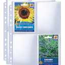480 Pockets 3.5x5” Seed Packet Sleeves, 60 Pack Double Sided 4 Pocket Seed Organizer Sheet,Heavy Duty Garden Seeds Storage Pages for 3 Ring Binder, 8.5x11” Top Loading Clear Photo, Index Card Sleeves