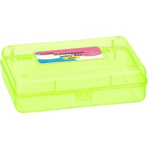 Enday Pencil Box Green, Plastic Pencil Case, Multipurpose Storage Utility Box Organizer with Snap Closure for Home and Office (Large)