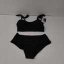 AI'MAGE Womens High Waisted Bikini Sets Scoop Neck Two Piece Swimsuits Sporty Bathing Suits Swimwear 2025 (Large, Black)
