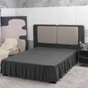 Black Bed Skirt King Size Ruffled Bed Skirt with Split Corners, King Bed Skirt 14 Inch Drop, King Size Bed Skirt Black for Ruffled Bed Skirt with Split Corners, Bed Skirt, King Size