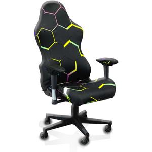 Gaming Chair Covers Slipcovers, 3D Printing Stretchable Elastic Computer Reclining Gaming Chair Seat Cover with Armrest Cover (No Chairs)(M)