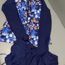 Women's Rash Guard 2 Piece Swimsuit UPF 50 Long Sleeve Zipper Swim Top with Boyshorts Surfing Swimming (Large, Blue)