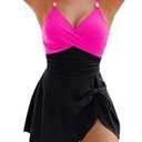 Blooming Jelly Womens One Piece Swimsuit Tummy Control Bathing Suit Gold Metal Tie Knot 2025 Swim Dress, XXL