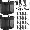 22Pcs Slatwall Hooks Accessories Set with 2Pcs Mesh Slatwall Baskets with Zipper, 20Pcs Slatwall Hooks Heavy Duty, Slatwall Accessories for Shops Rooms Storage Display Organizing(151116inch)