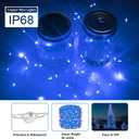 36 Pack Fairy Lights Battery Operated, 3 Speed Modes, Extra 40 Batteries for Replacement, 7Ft 20 LED Mini String Lights, Waterproof Copper Wire, Twinkle Firefly Lights for Christmas Decorations,Blue