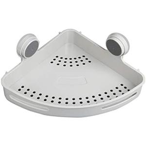 Pot and Pan Organizer Corner Wall Mount Bathroom Shelf Storage Holder Shelves Bathroom Shower Kitchen Storage Rack Organizer Bathroom Accessories (Color : White) (Light Grey)