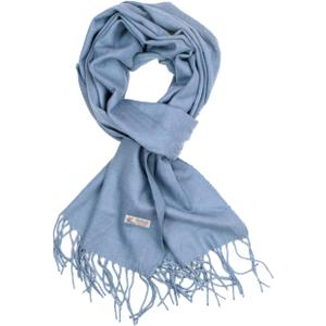 TZ Promise Plain Solid Color Cashmere Feel Classic Soft Luxurious Winter Scarf For Men Women (Demin Blue)