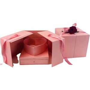 UNIKPACKAGING Premium Quality Large Square Surprise Flower Box, Gift Boxes for Luxury Flower and Gift Arrangements, Multi Colors (Pink), 1 count