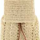 Goclothod Fashion Straw Backpack for Women Drawstring Shoulder Bag Bohemian Beach Handbags
