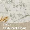 JIUZHEN Thick Textured Linen Floral Valance for Kitchen/Living Room/Bedroom Window, Rod Pocket French Farmhouse Light Filtering Valance Curtain, Green Peony Fragmented Flowers, 42 x 18 Inches, 1 Panel