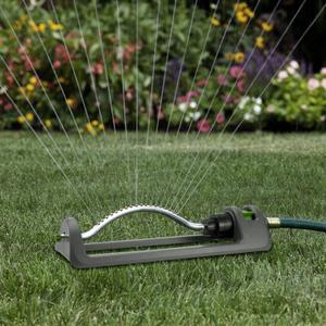 Lawn Sprinkler, HH Together Oscillating Sprinkler with 18 Hole Brass Nozzles, Watering for Lawn & Garden Covers up to 3,600 sq.ft, Easy Adjust Range Control