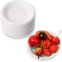 Irenare 50 Pack Small Paper Plates 4 Inch Dessert Paper Plates Heavy Duty White Disposable Uncoated Round Cake Appetizer Dinner Tableware for Easter Wedding Graduation Birthday Party Supplies