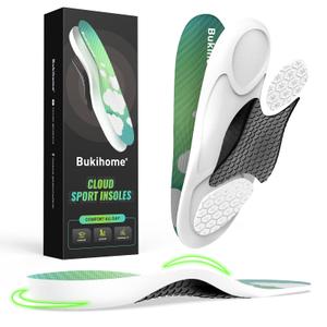 Bukihome Supercritical Foaming Insoles - Running & Basketball Shoe Inserts with Energy Return, Shock Absorption & Arch Support - Lightweight Performance Boost for Men/Women -XL